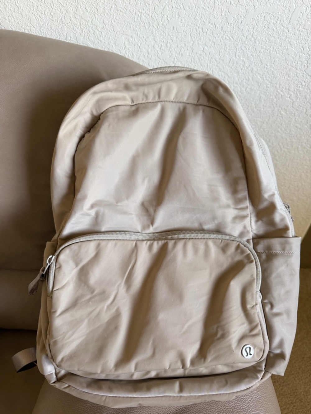 lululemon athletica Neutral Beige Backpack with Front Pocket
